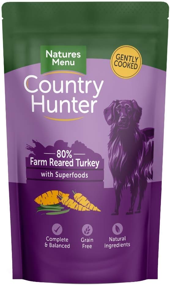 Natures Menu Country Hunter Dog Food Pouch Farm Reared Turkey 3 x (6 x 150g)?BSTP-204703-131-X3