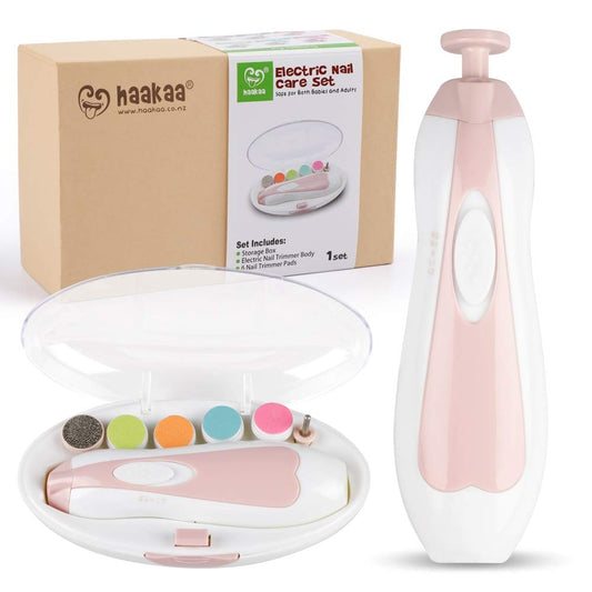 haakaa Electric Baby Nail Trimmer & Wooden Baby Hair Brush Set