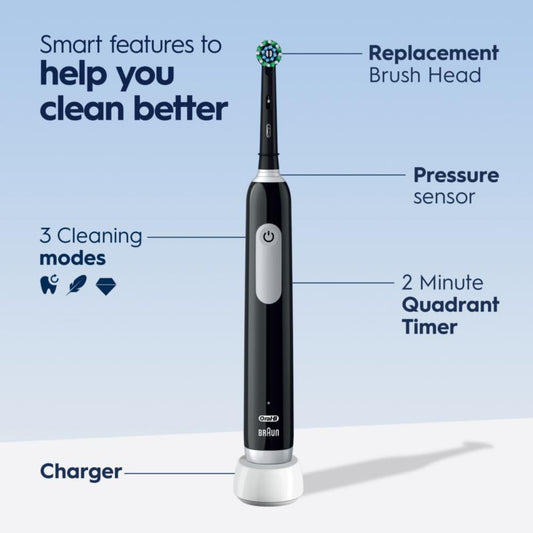 Oral-B Pro 1000 Rechargeable Electric Toothbrush, Black