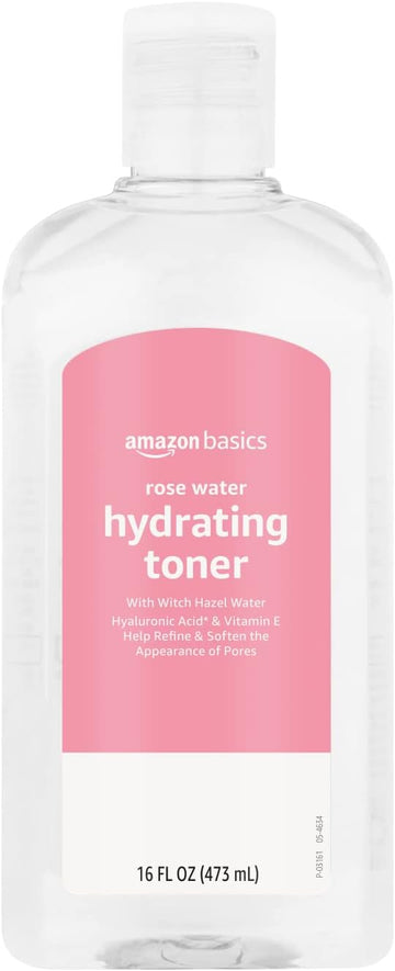 Amazon Basics Rose Water Hydrating Toner, 16 Fluid Ounces, 1-Pack