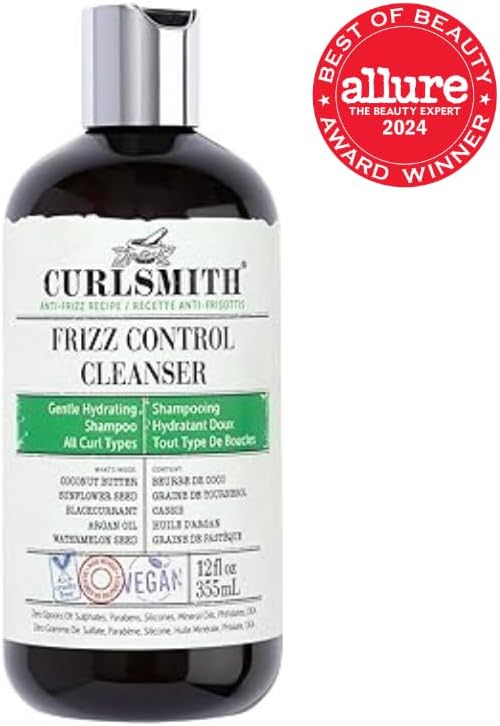 Curlsmith - Frizz Control Cleanser, Gentle Hydrating Hair Shampoo, For All Curl Types, Long Lasting Frizz Control, Vegan (355Ml/12 Fl Oz)