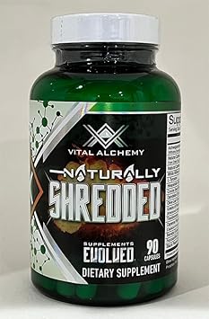 Vital Alchemy Naturally Shredded Supplement with Ashwagandha(KSM-66), Theobromine, Dandelion, L-Tyrosine, Caffeine Extract, for Mood, Cortisol Manager, Keto Support All in One