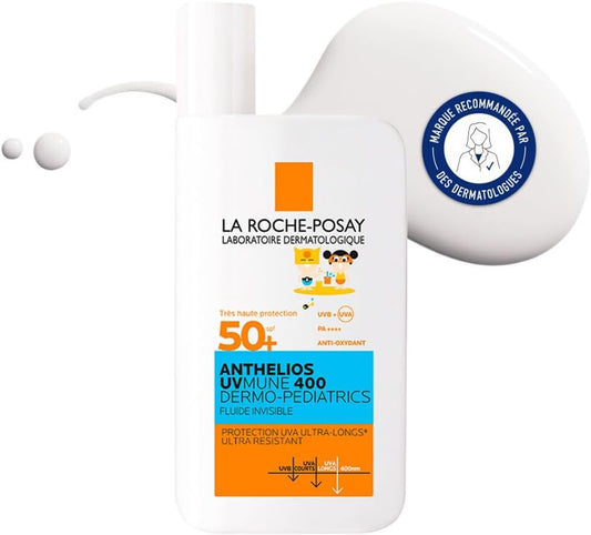 La Roche-Posay Anthelios UVMune 400 Dermo-Pediatrics Ultra Light Invisible Fluid SPF50+ 50ml Kids sun screen for Children's Sensitive & Atopy-Prone Skin : Amazon.co.uk: Beauty