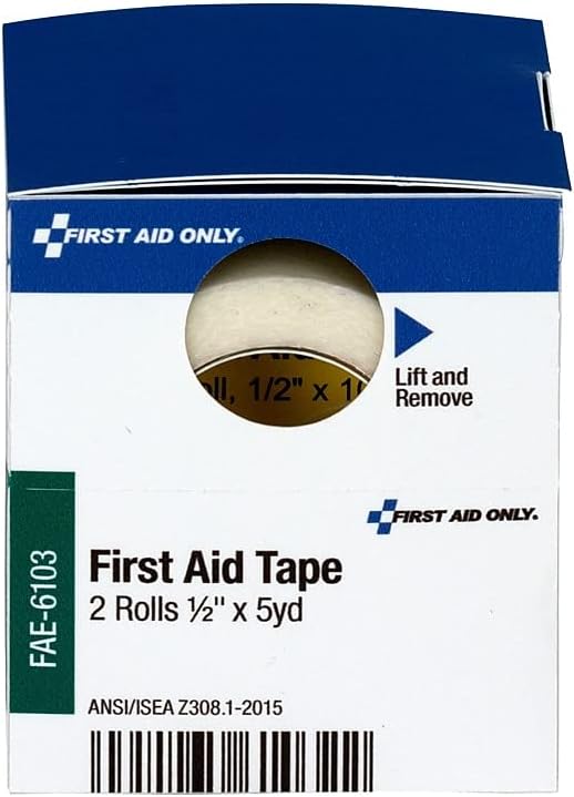 First Aid Only FAE-6103 SmartCompliance Refill Medical Tape for Gauze Pads, 1/2” by 5 Yd (2 Per Box)