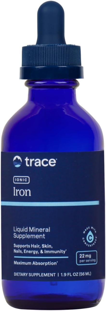 Trace Minerals Ionic Iron 22 Mg - Dietary Supplement To Support Immune System Health & Energy - Liquid Ionic Trace Mineral Supplement With Ferrous Sulfate - 1.9 Fl Oz (About 46 Servings)