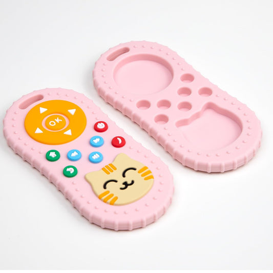 Cute Baby Silicone Teether Remote Shape-Cat Remote Control Shape Food Grade Teething Toy For Babies,Sensory Teething Toy