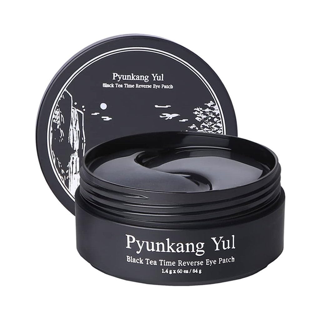 Pyunkang Yul [Pky] Black Tea Time Reverse Eye Patch For Anti-Aging, Deep Nourishing With Low-Molecular Collagen, Dark Circles & Fine Line Care With Kombucha, Korean Skincare (30 Pairs)