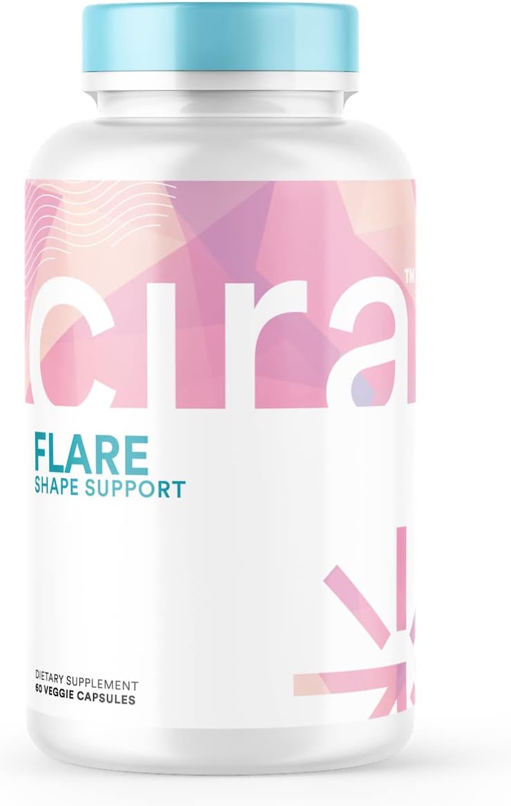 Cira Flare Body Support for Women - Energy Booster, Metabolism, & Detox for Women w/Acetyl L Carnitine, EGCG, & Cayenne Pepper Extract - 60 Veggie Capsules (30 Servings)