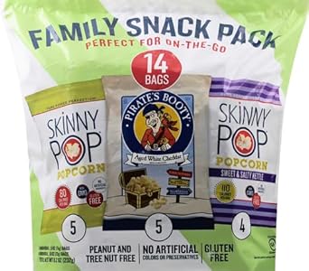 Skinnypop Family Snack Pack Original And Kettle, Pb Aged White Cheddar (Pack Of 14)