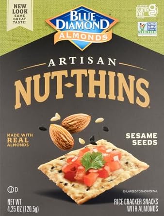 Blue Diamond Artisan Almond Nut Thins, Sesame Seed, 4.25 Oz