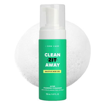I Dew Care Acne Face Wash - Clean Zit Away | With 1.5% Salicylic Acid, Soothing Face Wash For Blemishes, Facial Foaming Cleanser For Sensitive Skin, Korean Acne Skin Care, 5.07 Fl Oz