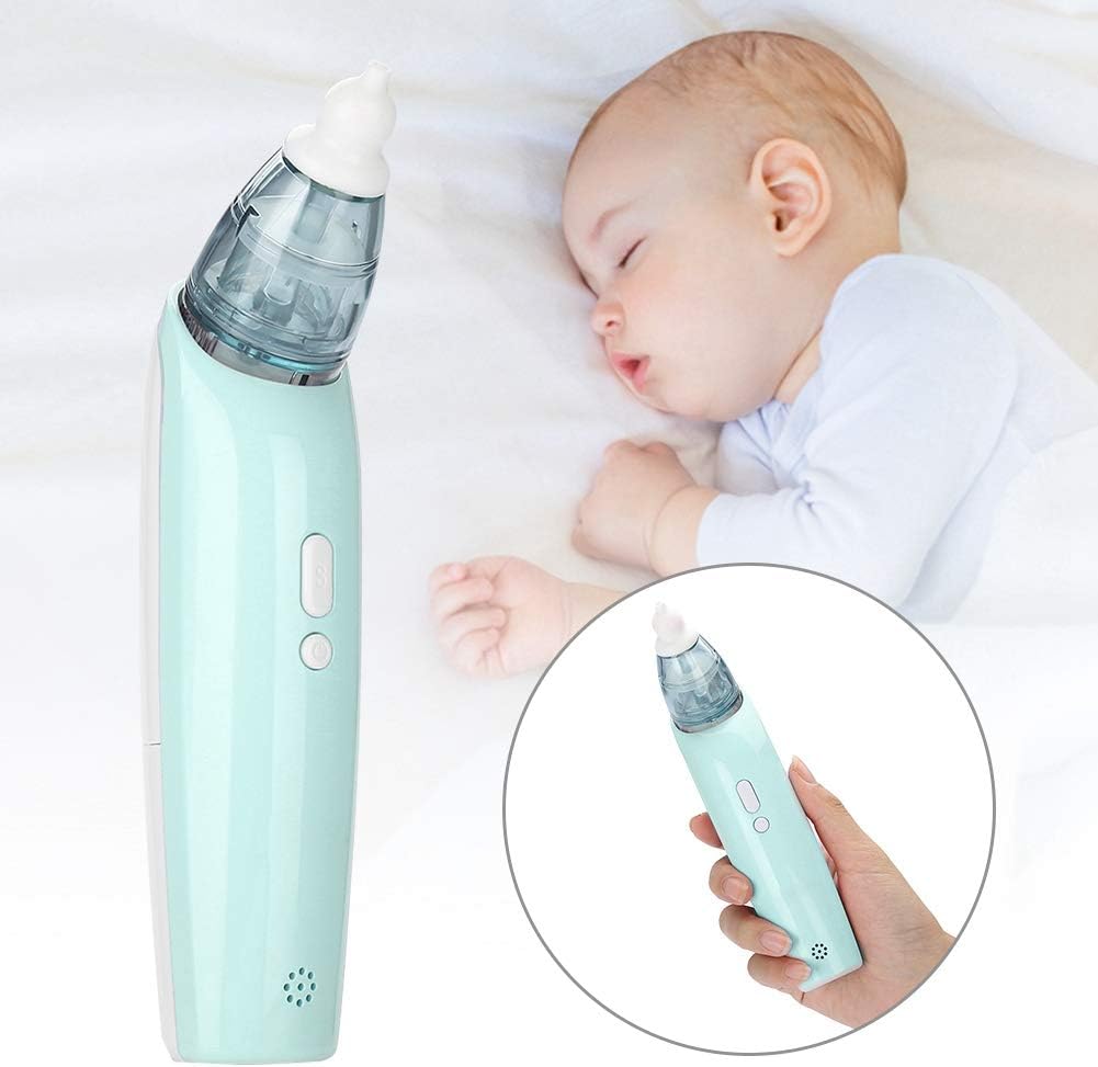 Nasal Aspirator, Electric Portable Baby Mucus Removal Safe Fast Hygienic Nose Cleaning Machine(Light Blue) : Baby