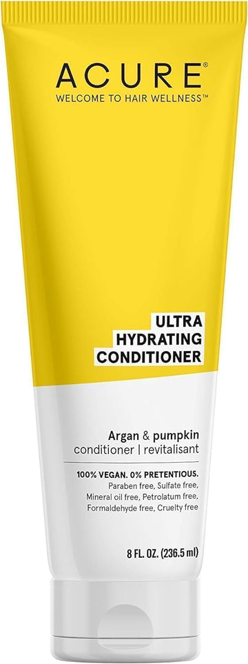 Acure Ultra Hydrating Conditioner | 100% Vegan | With Argan & Pumpkin | 8 Fl Oz