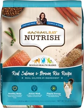 Rachael Ray Nutrish Premium Natural Dry Cat Food With Added Vitamins, Minerals & Other Nutrients, Real Salmon & Brown Rice Recipe, 14 Pound Bag