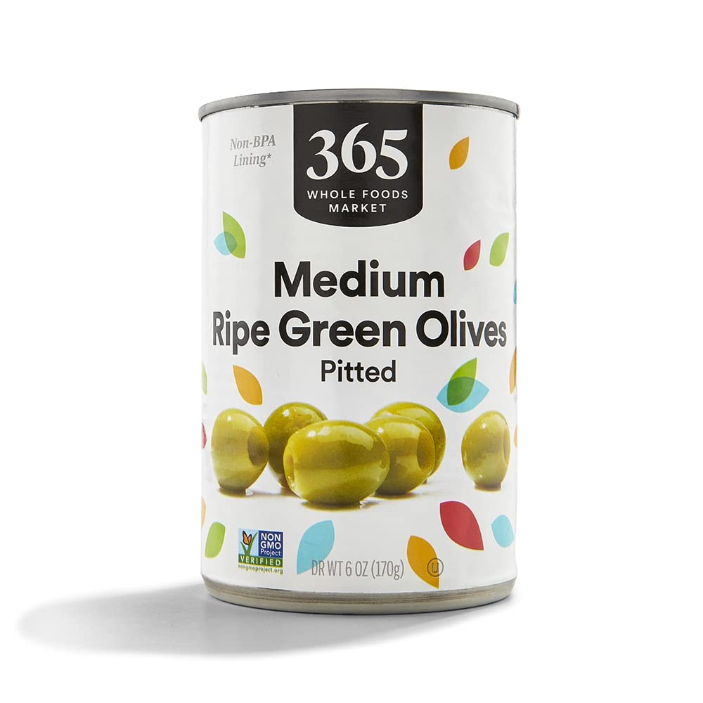 365 By Whole Foods Market, Ripe Green Pitted Olives, 6 Ounce