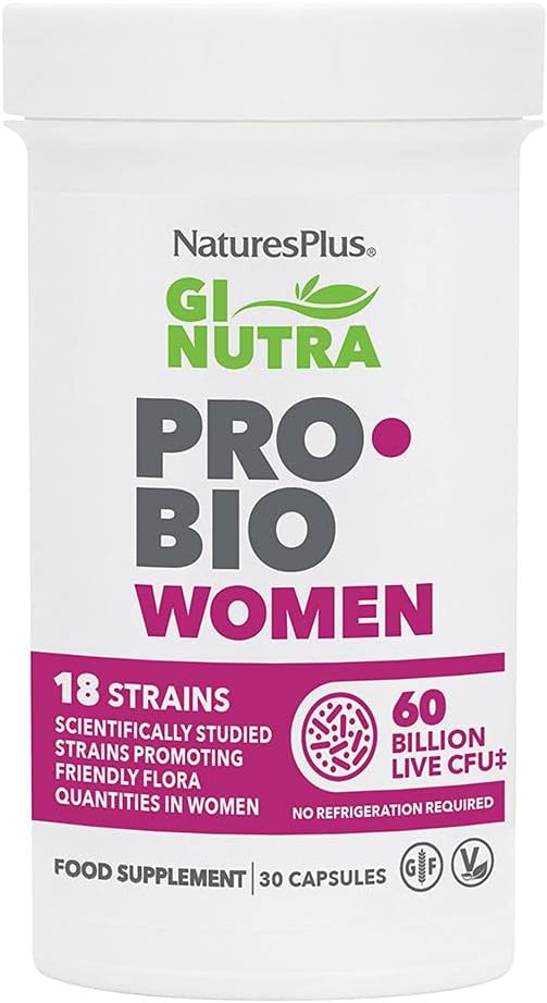 Naturesplus Gi Natural Probiotic Women - 30 Capsules - Digestive & Immune Support, Urinary Tract Health - Includes Cranberry - Gluten Free - 30 Servings
