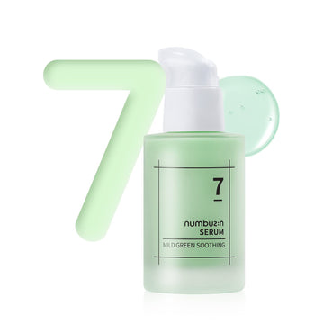 Numbuzin No.7 Mild Green Soothing Serum | Acne-Prone Skin, Sensitive Redness, Centella Asiatica, Green Tea, Lightweight Gel, Noni | Korean Skin Care For Face, 1.69 Fl Oz