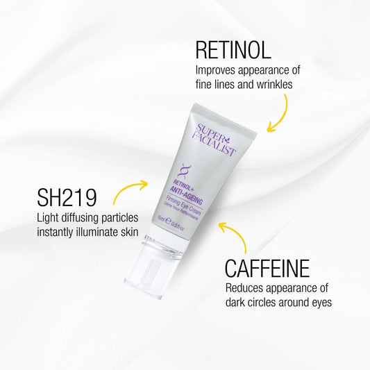 Super Facialist Retinol+ Anti-Ageing Serum - Retinol Serum With With Hyaluronic Acid & Collagen Boosting White Lupin Seeds For Fine Lines & Wrinkles, Vegan Friendly, 30Ml