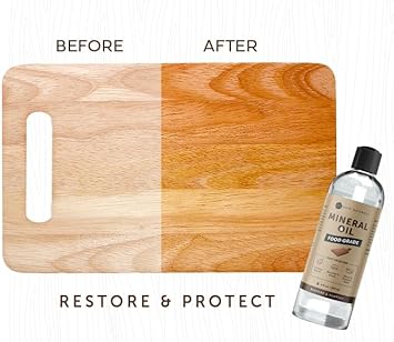 Kate Naturals Mineral Oil for Cutting Board 8oz. Food Grade & Food Safe Mineral Oil to Protect Wood on Cutting Boards, Butcher Block & Bamboo Board