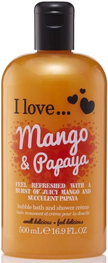I Love Originals Mango & Papaya Bath & Shower Crème, Filled With Natural Fruit Extracts & Vitamin B5, Nourishing & Refreshing Formula to Leave Skin Feeling Silky & Soft, Vegan 500ml : Amazon.co.uk: Beauty