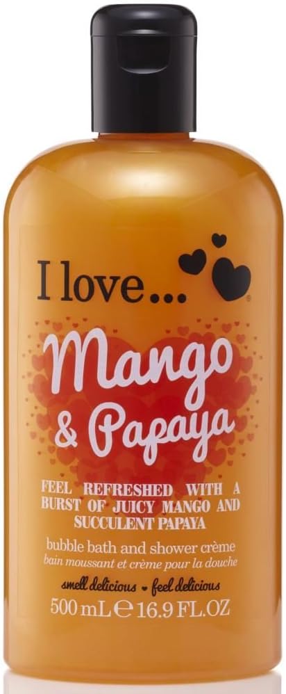 I Love Originals Mango & Papaya Bath & Shower Crème, Filled With Natural Fruit Extracts & Vitamin B5, Nourishing & Refreshing Formula to Leave Skin Feeling Silky & Soft, Vegan 500ml : Amazon.co.uk: Beauty