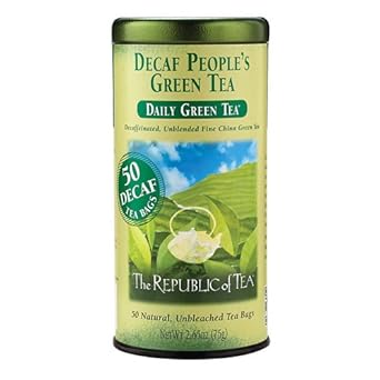 The Republic Of Tea - Decaf The Peoples Green Tea, 50 Tea Bags, Tin | Gourmet Tea | Decaffeinated