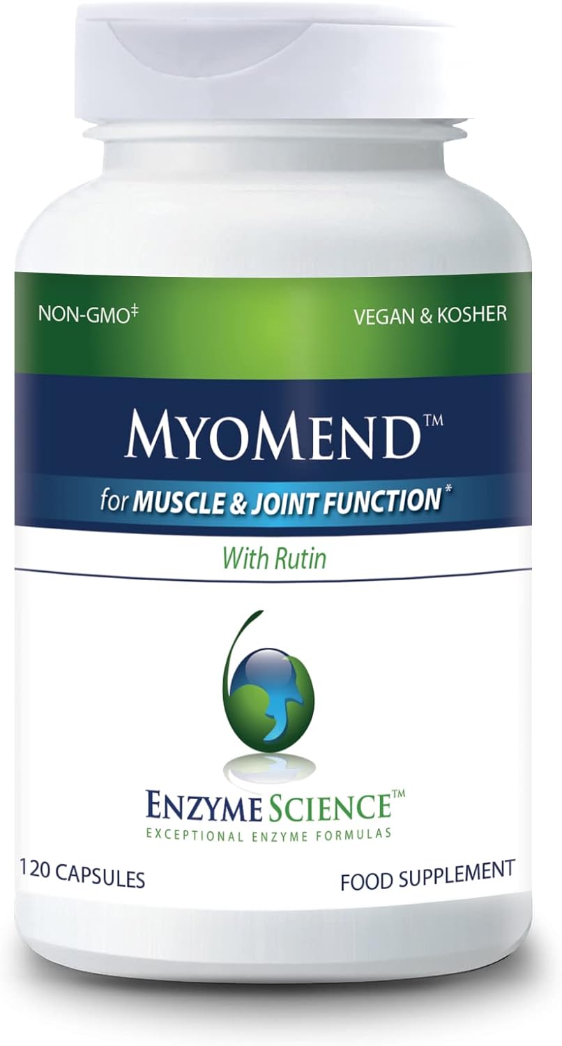 Myomend, 120 Capsules – Muscle & Joint Support – Formulated with Bromelain and Rutin – Enzyme Health Supplement – Vegan and Kosher