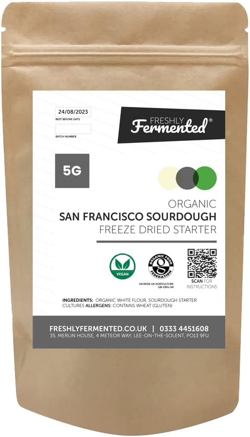 Freshly Fermented – Organic & Vegan Certified Freeze Dried Sourdough Culture, San Francisco Style