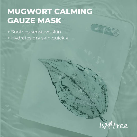 Isntree Mugwort Calming Gauze Mask 10 Ea 23G | Soothes Ensitive Skin | Hydrates Dry Skin Quickly