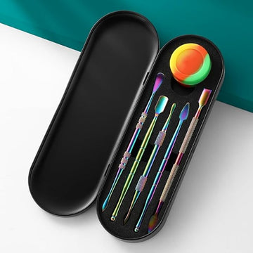 Wax Carving Tools Kit – Stainless Steel Double-Sided Sculpting Tools with 5ml Silicone Container & Portable Metal Case | Perfect for Wood (6PCS)