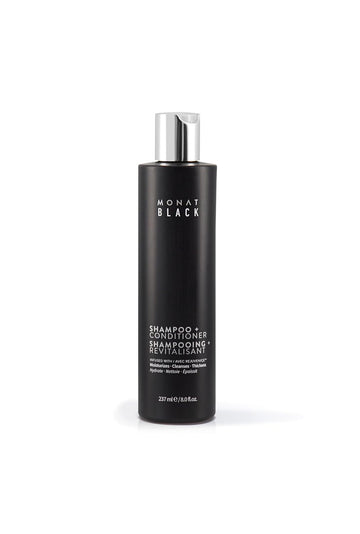 MONAT Black Shampoo + Conditioner - Mens Shampoo and Conditioner 2 in 1 Black Hair Care. A 2-in-1 Shampoo Conditioner Formulated for Optimal Hair Health In One Step. - Net Wt. 237 ml / 8.0 fl. oz