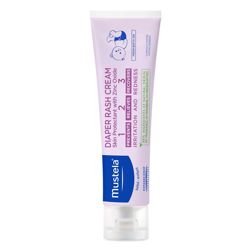 Mustela Baby Diaper Rash Cream 123 - Skin Protectant With Zinc Oxide - Fragrance Free & Paraben Free - With 98% Natural Ingredients - Various Packaging