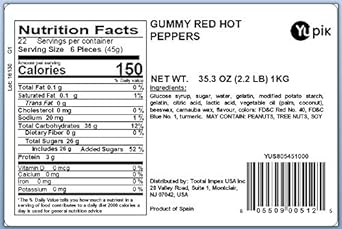 Yupik Red Hot Pepper Gummies, 2.2 Pound