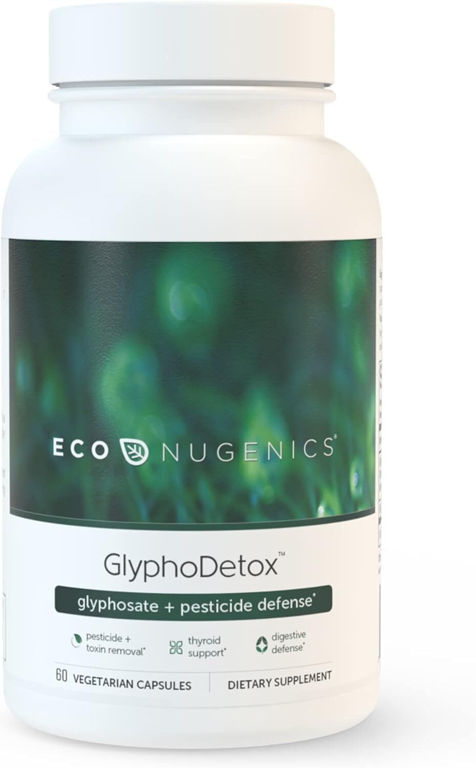 EcoNugenics GlyphoDetox Supplement - Safely Remove Glyphosate Pesticides and Agricultural Toxins - Kelp, Citrus Pectin, Algimate, Glycine - 60 Veggie Capsules