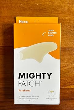 Hero Cosmetics Mighty Patch™ Forehead Patch - Hydrocolloid Acne Pimple Patch, Contoured To Cover Larger Area Of Zits And Blemishes - Drug-Free And Suitable For Sensitive Skin (5 Count) : Beauty & Personal Care