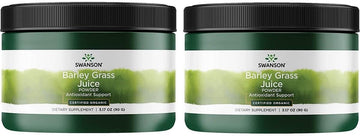 Swanson Certified Organic Barley Grass Juice Powder 3.17 Ounce (90 G) Pwdr (2 Pack)