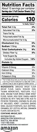 Amazon Brand - Happy Belly Cinnamon Graham Crackers, 14.4 ounce (Pack of 1)