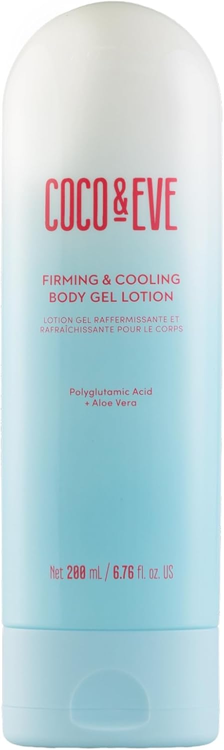 Coco & Eve Firming & Cooling Body Gel Lotion — Aftersun Care With Aloe Vera, Polyglutamic Acid For Sunburn Relief, Hydration & Skin Recovery. Soothing Moisturiser For Sun-Irritated Skin. (200 Ml)