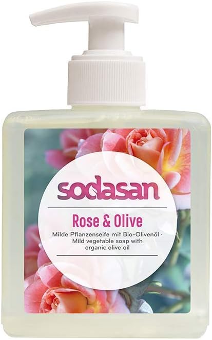 Sodasan 300Ml Pump Dispenser – Ecological Organic Soap (Liquid Soap Organic Rose/Olive)
