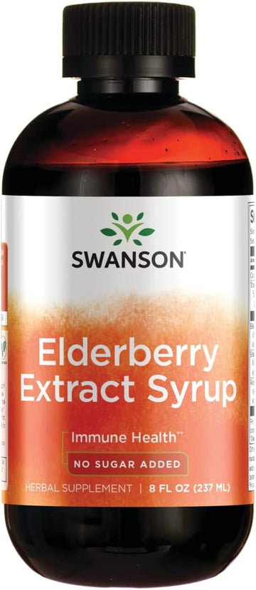 Swanson Elderberry Extract Syrup 8 Fl Ounce (237 Ml) Liquid