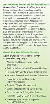 Greens First PRO-Capsules - 30 Servings - 54 Nutrient Rich-Antioxidant Superfoods, Organic Fruits & Vegetables, Dairy and Wheat Free, Non-GMO - 180 Capsules