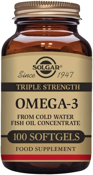 Solgar Triple Strength Omega 3 - Supports Brain & Eyes - Heart Health Friendly - Fish Oil - 100 Softgels, packaging may vary