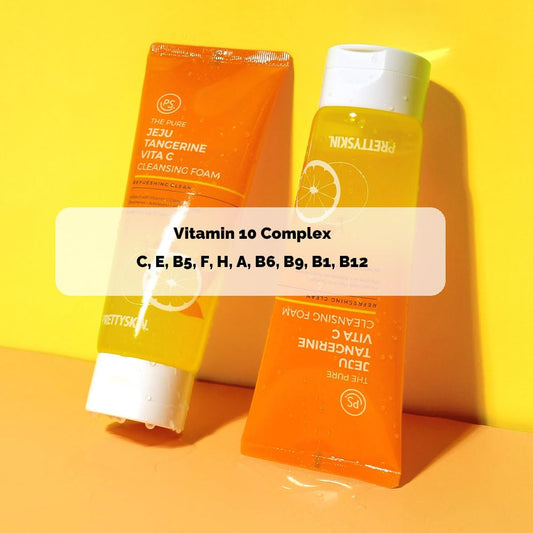 The Pure Jeju Tangerine Vita C Cleansing Foam - Refreshing And Soft Face Wash With Creamy Foam 5.07Fl.Oz.(150Ml) (Cleansing Foam)