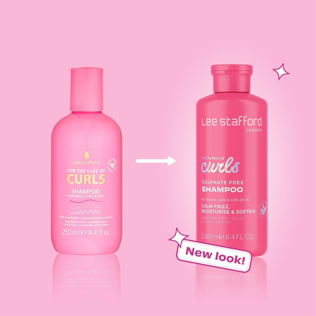 Lee Stafford Wavy, Curly, & Coily Shampoo | For The Love of Curls - Daily Cleanser for 2A to 4C Hair, Anti Frizz, Moisturising, Adds High Gloss Shine to Smooth Defined Curls, Lightweight, 250 ml : Amazon.co.uk: Beauty