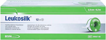 Leukosilk Tape For Sensitive Skin, White Set Of 12