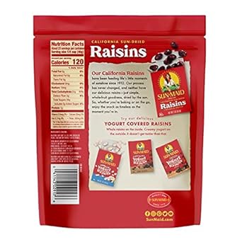 Sun-Maid California Sun-Dried Raisins - (2 Pack) 32 oz Resealable Bag - Dried Fruit Snack for Lunches, Snacks, and Natural Sweeteners : Everything Else