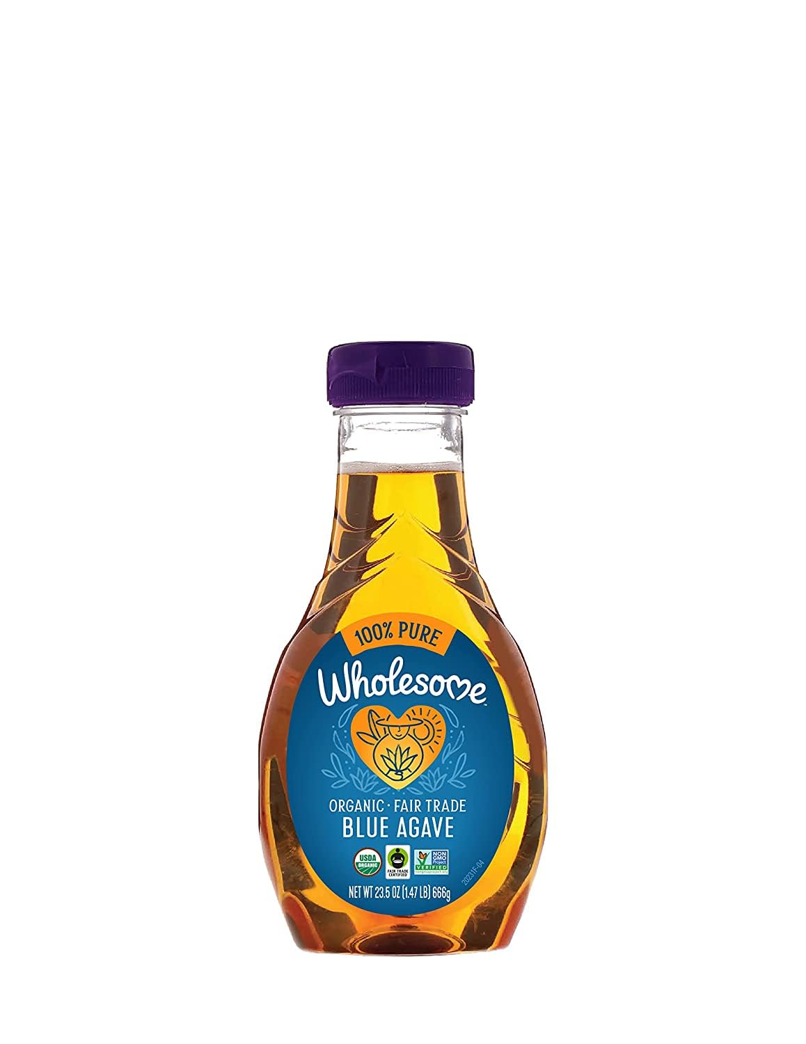 Wholesome Sweeteners 23.5-Ounce Organic Blue Agave Nectar, Fair Trade, 100% Pure, Non Gmo, Gluten Free & Vegan, 1 Pack