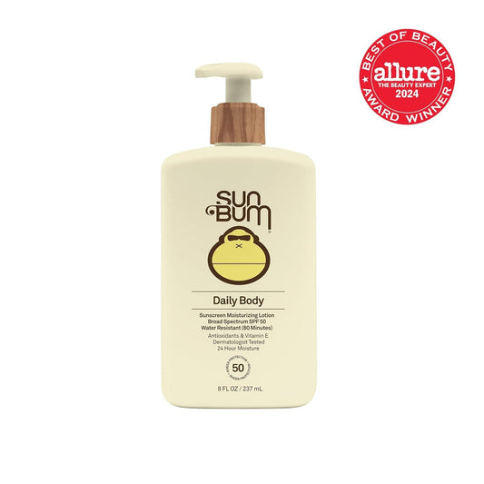 Sun Bum Daily Spf 50 Sunscreen Body Lotion - Broad Spectrum Moisturizing Sunscreen With Vitamin E - Vegan And Hawaii 104 Act Compliant (Without Octinoxate & Oxybenzone) - Dermatologist Tested - 8 Oz
