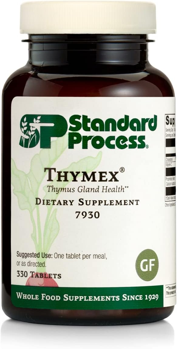 Standard Process Thymex - Whole Food Cholesterol, Thymus Supplement And Immune Support Supplement With Vitamin C, Magnesium Citrate, And Calcium Lactate - Gluten Free - 330 Tablets