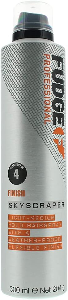 Fudge Professional Skyscraper Hairspray, Light To Medium Hold For Women, All Day Hold, Weather Proof, Controls Frizz And Flyaways, 300 Ml